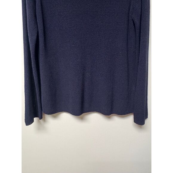 EILEEN FISHER Cotton/Viscose/Silk Blend V-Neck Open Knit Sweater, Sz L - Picture 4 of 9